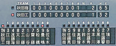 第70回全国高等学校軟式野球選手権秋田県大会 スコア
